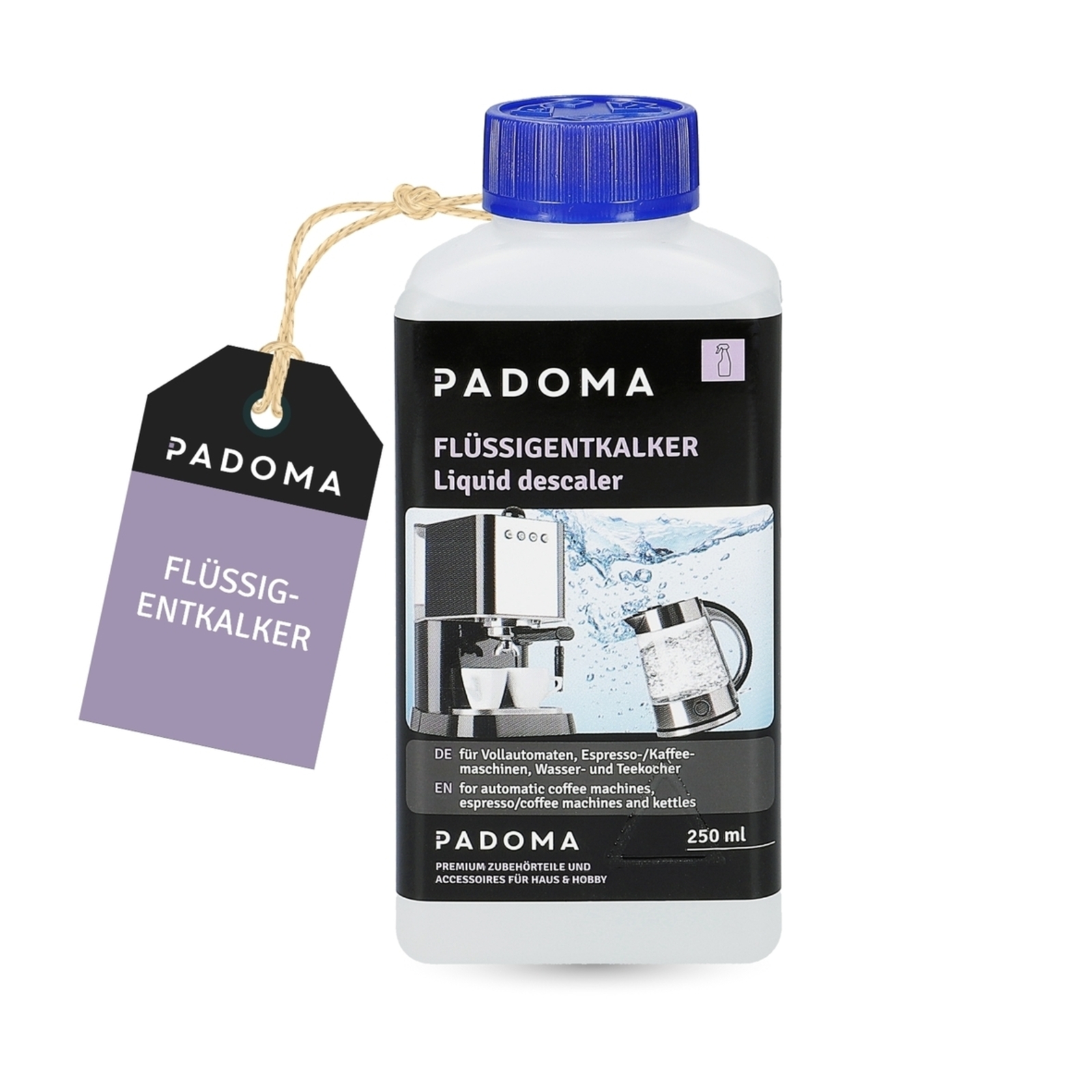 Flüssigentkalker PADOMA für Kaffeemaschine Wasserkocher 250ml